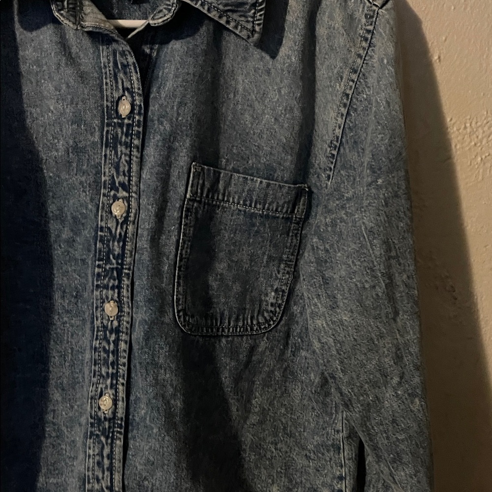 Universal Thread Denim Button-Up Cropped Jacket - image 4